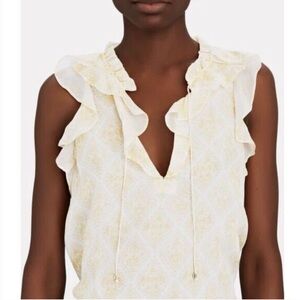 INTERMIX MARIBELLE Paisley silk tank yellow floral small‎